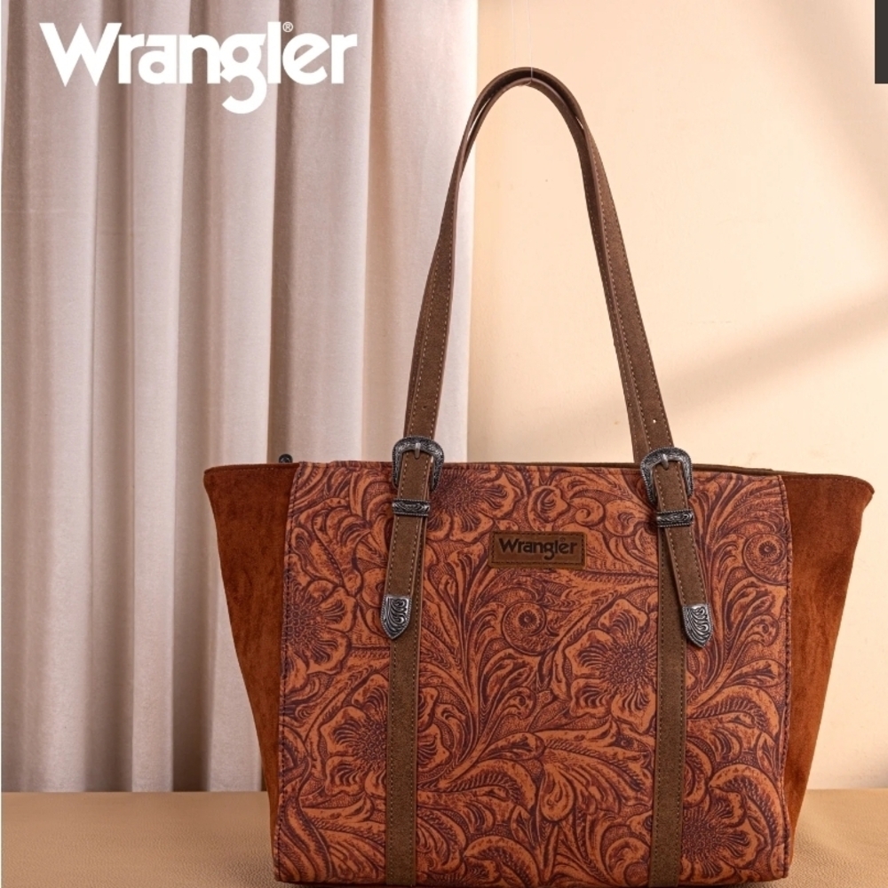 Wrangler Floral Patterned Brown Ccw Tote Bag